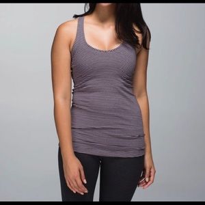 Lululemon Cool Racerback - Grey and Purple Stripes